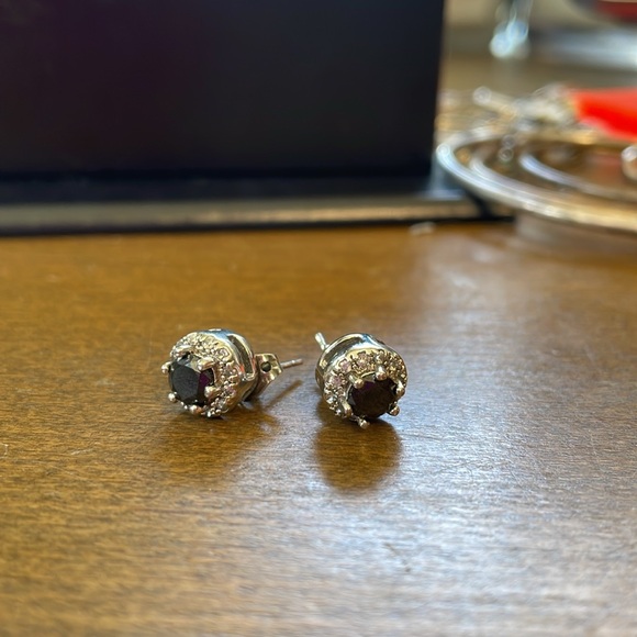 EUC Sapphire and Diamond Cubic Zirconia Set in Sterling Silver stamped 188 CN - Picture 2 of 5